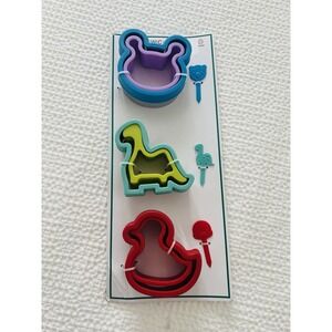 Kids Sandwich Cutters & Matching Picks 3‎ Shapes Teddy bear, Dinosaur, Duck